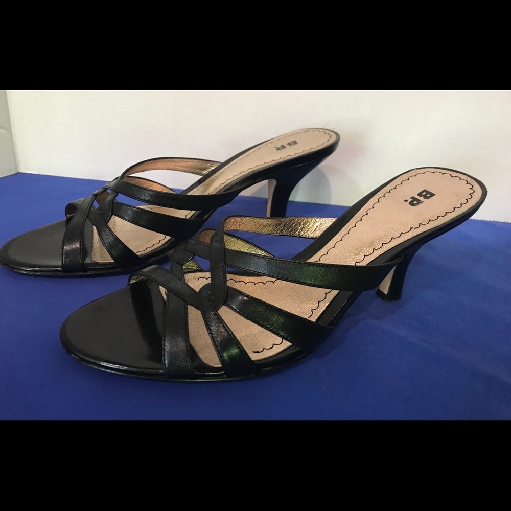 Ladies BP Black All Leather Sandals ❤️ Sz 81/2 M
